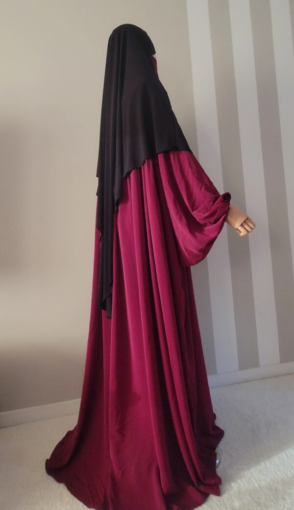 Ensemble abaya manches ballon, khimar jesey premium et half niqab