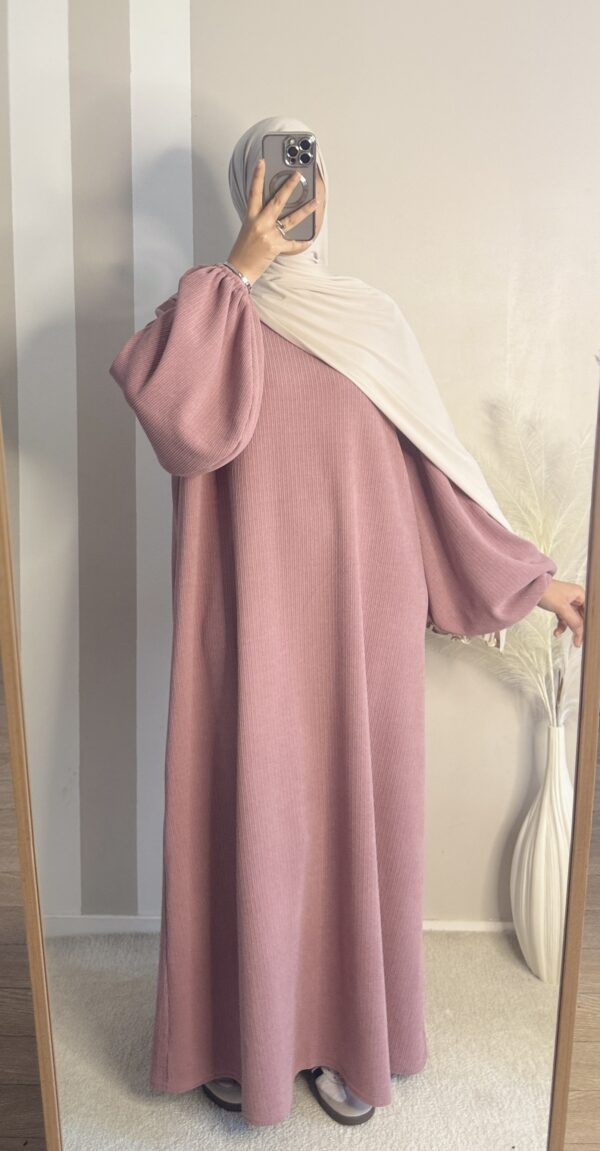 Abaya velours - winter abaya rose