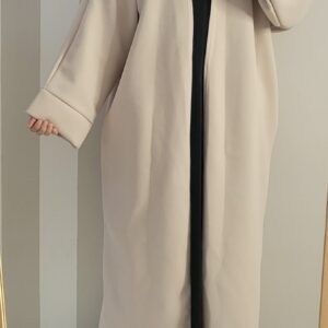 Manteau long en laine beige