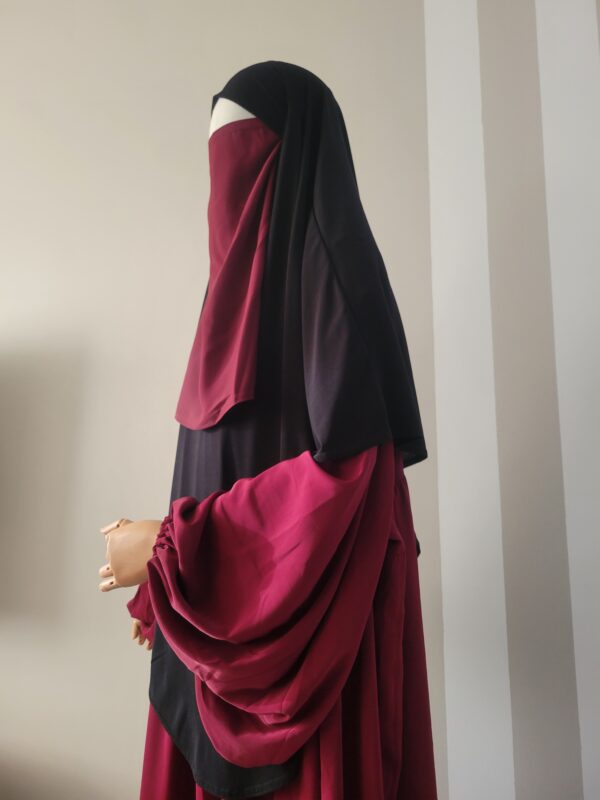 half niqab soie de médine bordeaux