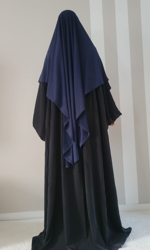 Khimar long à nouer jersey premium bleu marine