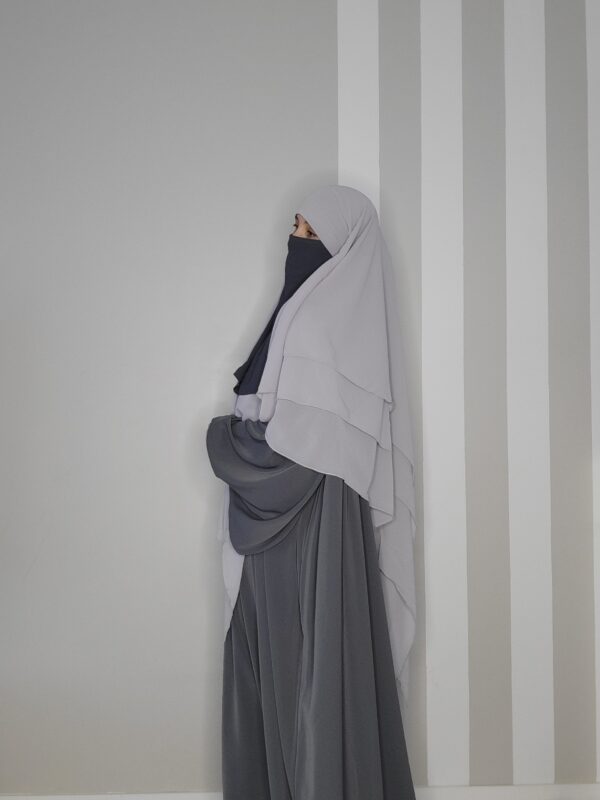 Ensemble abaya, khimar et half niqab gris