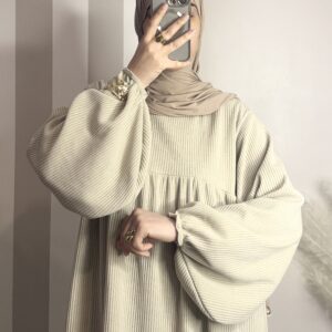 Abaya d'hievr - abaya velours manches ballon - winter abaya - corduroy abaya