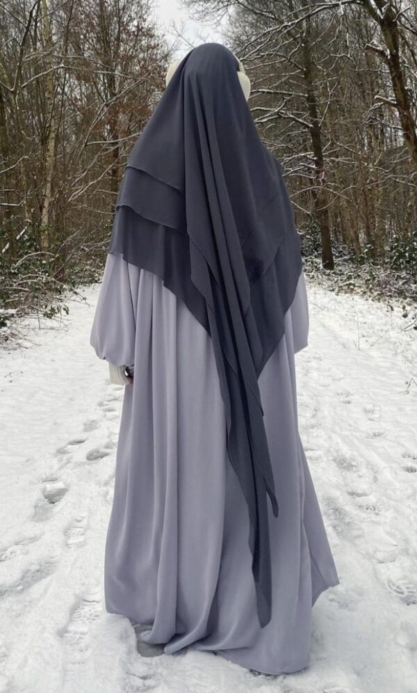 Ensemble abaya et khimar gris