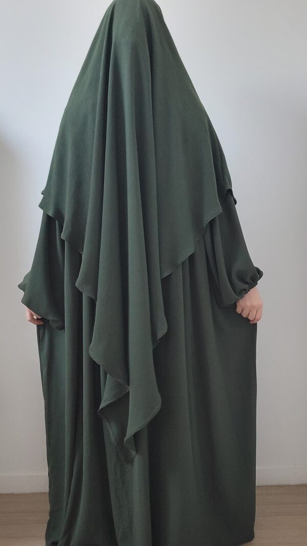 Ensemble abaya manches ballon et maxi khimar en jazz