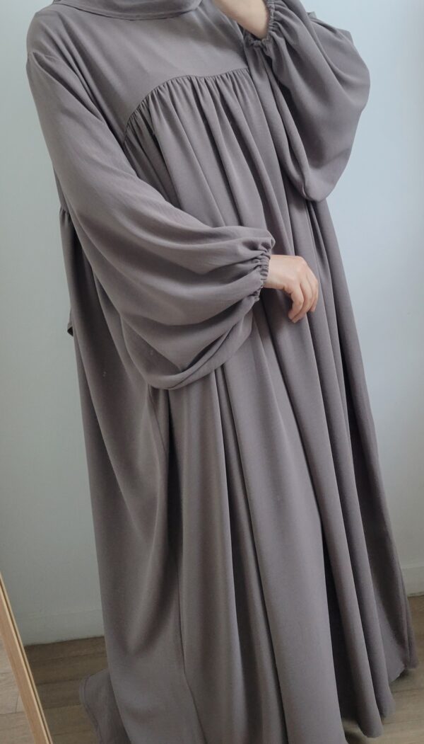 Ensemble abaya manches ballon et maxi khimar en jazz