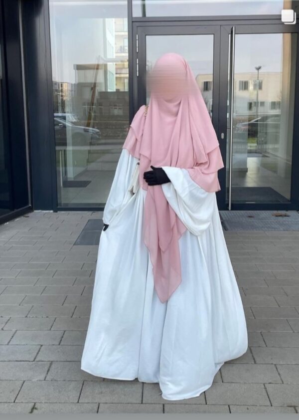 Ensemble abaya manches ballon et khimar 3 voiles