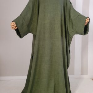 Abaya revers effet lin