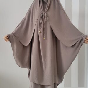 Ensemble jazz : Abaya ballon et khimar cape option casquette