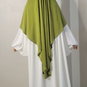 khimar jersey premium pointu vert olive