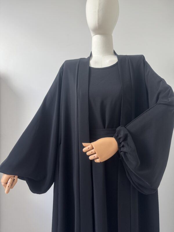 Ensemble abaya et kimono noir