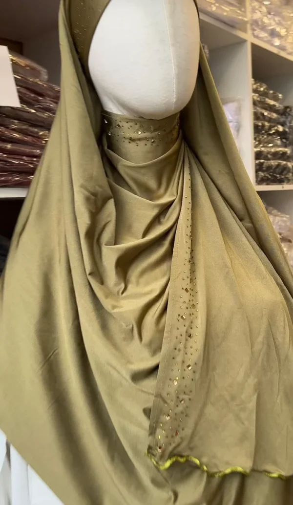 HIjab jersey premium satiné frosé à strass