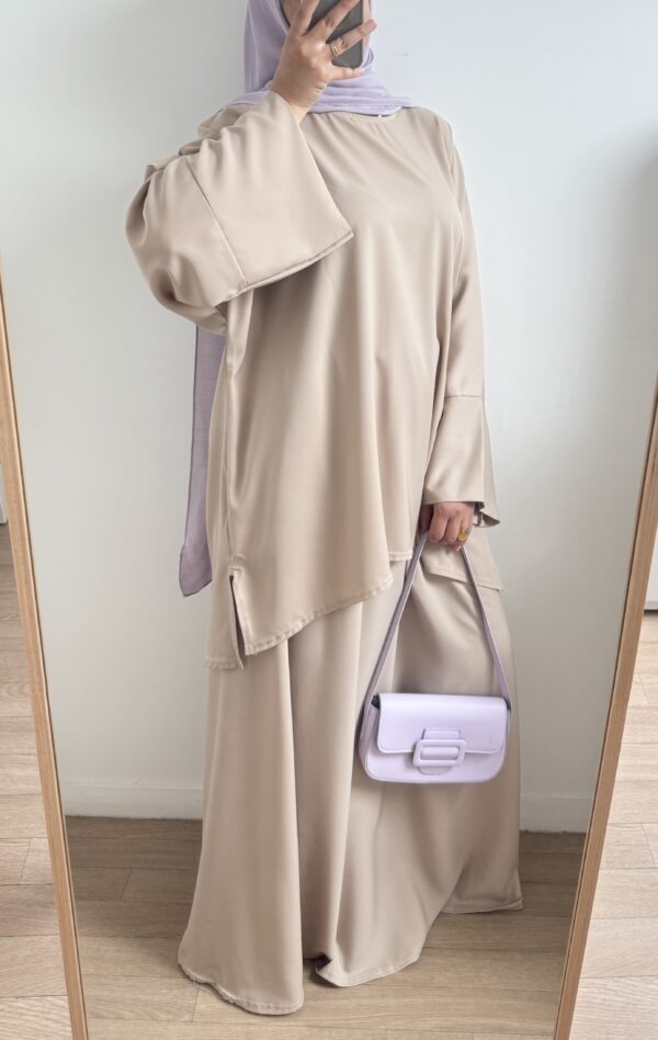 Ensemble jupe et haut en nidha beige