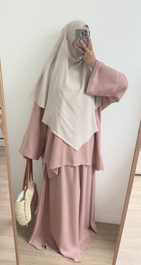 Ensemble jupe et haut en nidha rose