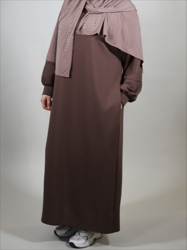 Robe longue jogging-robe comfy marron chocolat