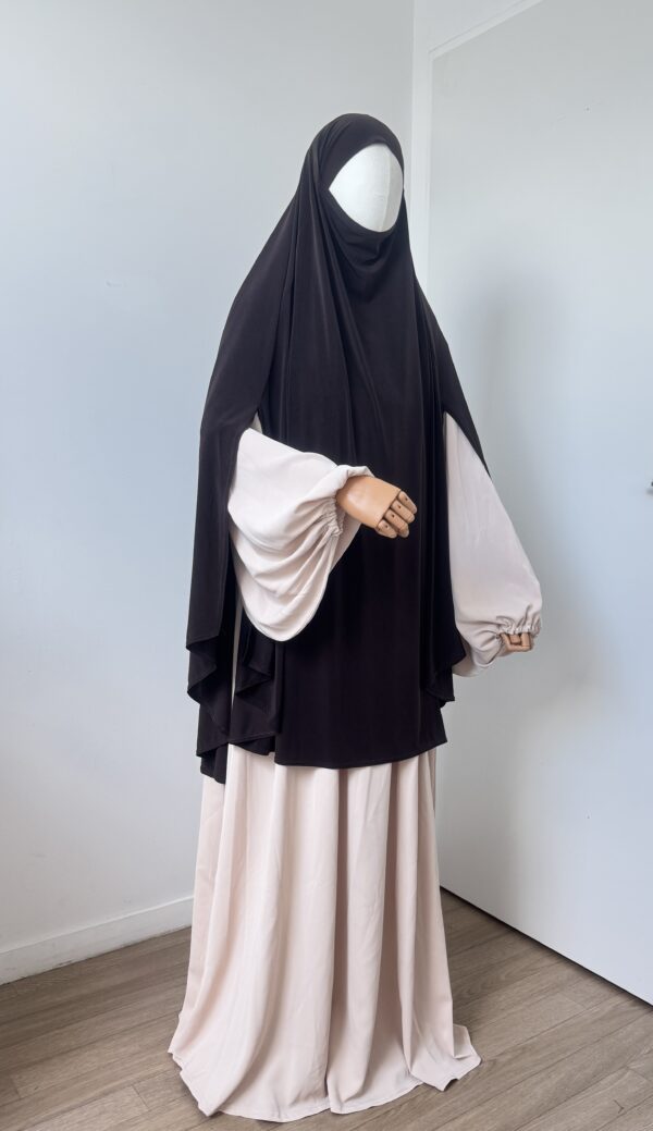 Khimar à fente Jersey premium noir