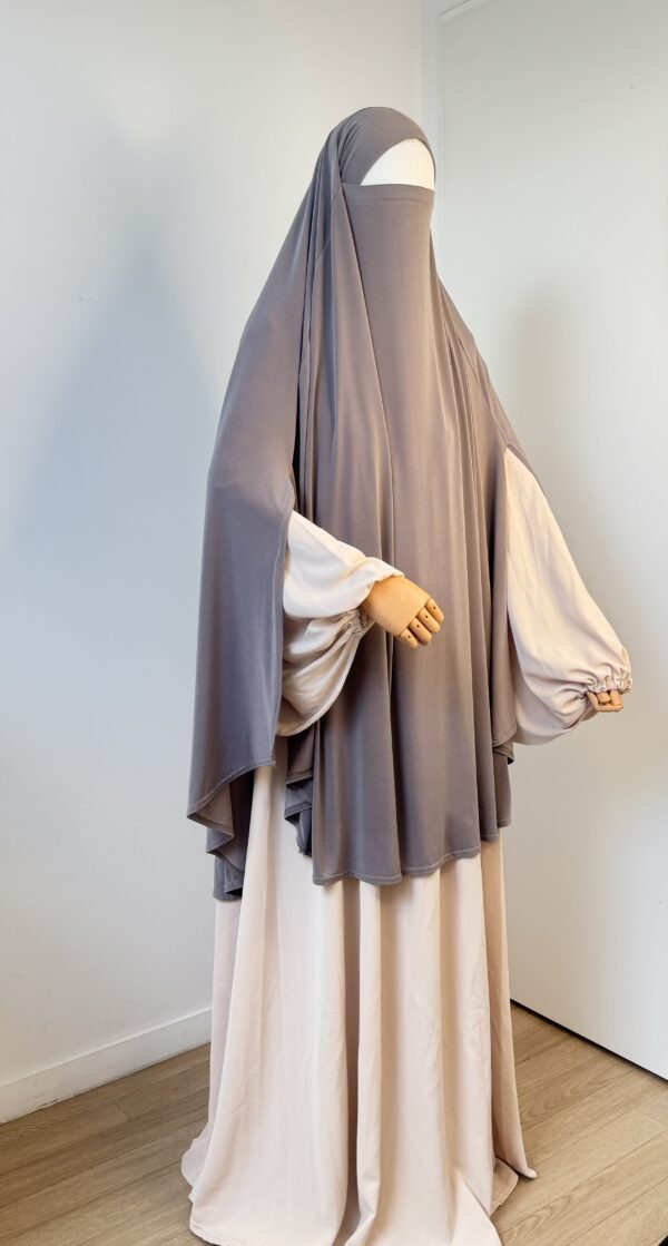 Khimar à fente Jersey premium taupe