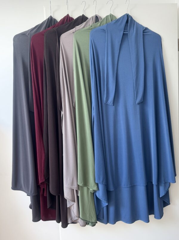 Khimar à fente Jersey premium gris foncé