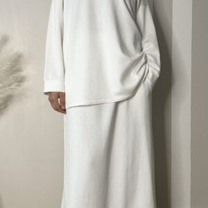 Ensemble jupe et haut zip au col blanc