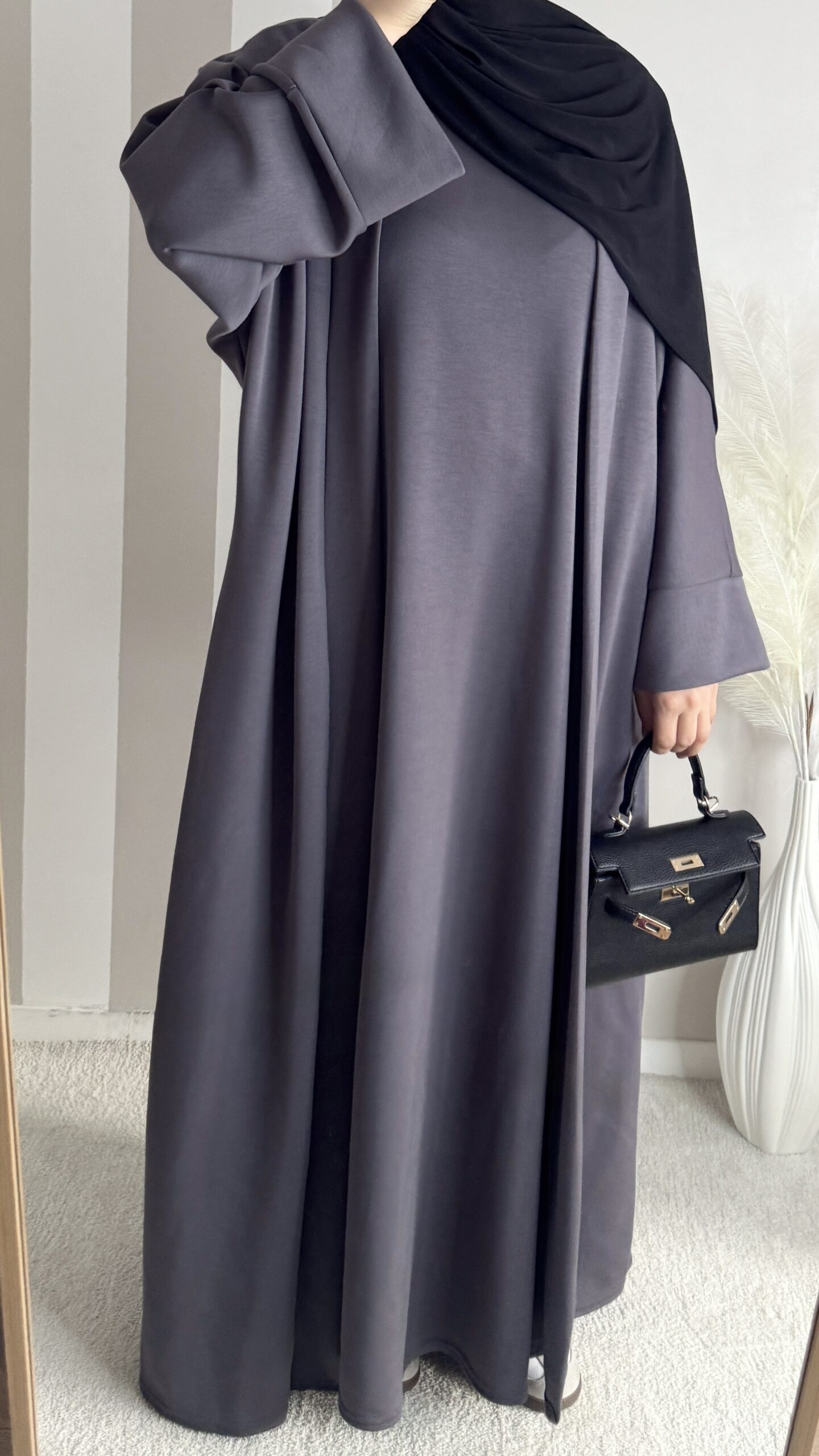 Abaya comfy 2 en 1 gris