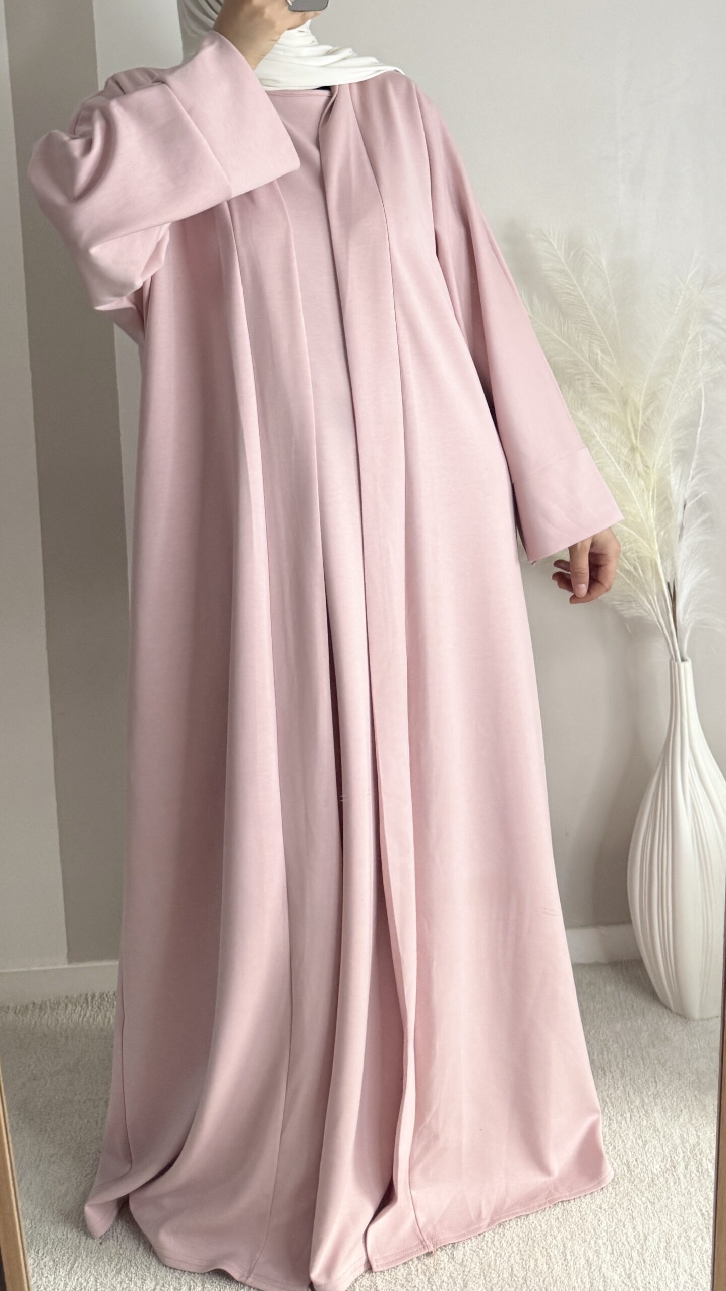Abaya comfy 2 en 1 rose