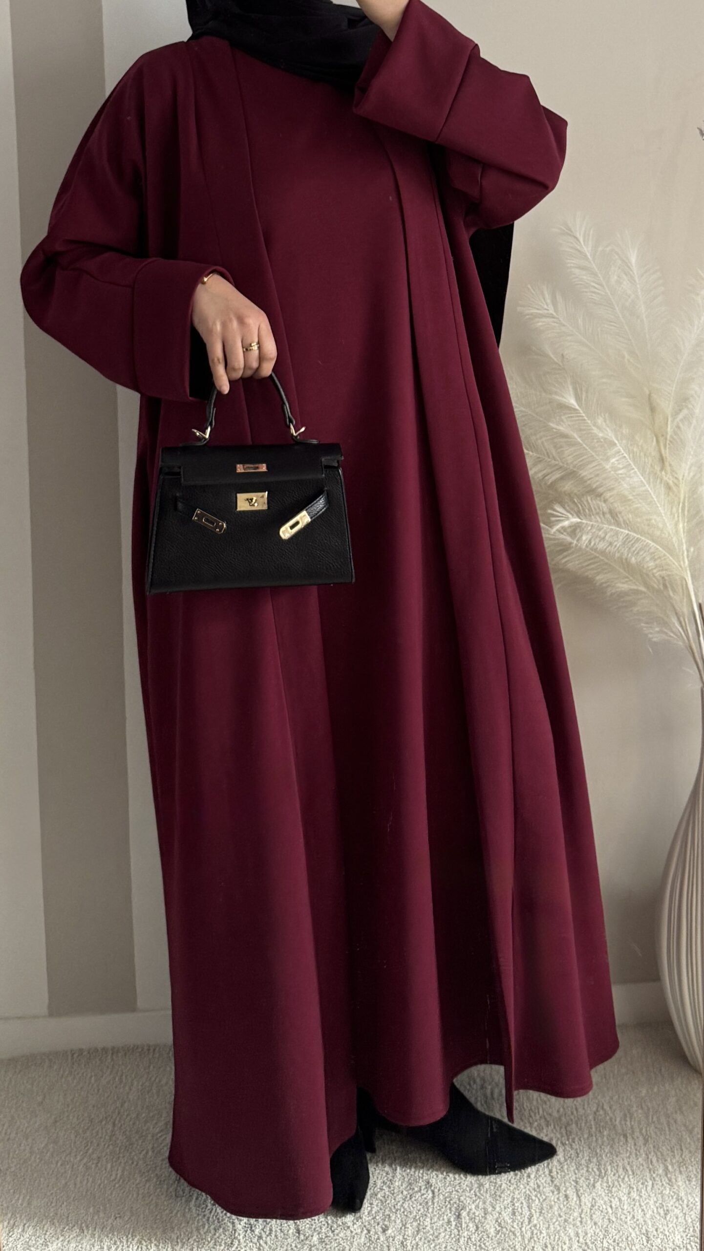 Abaya comfy 2 en 1 bordeaux