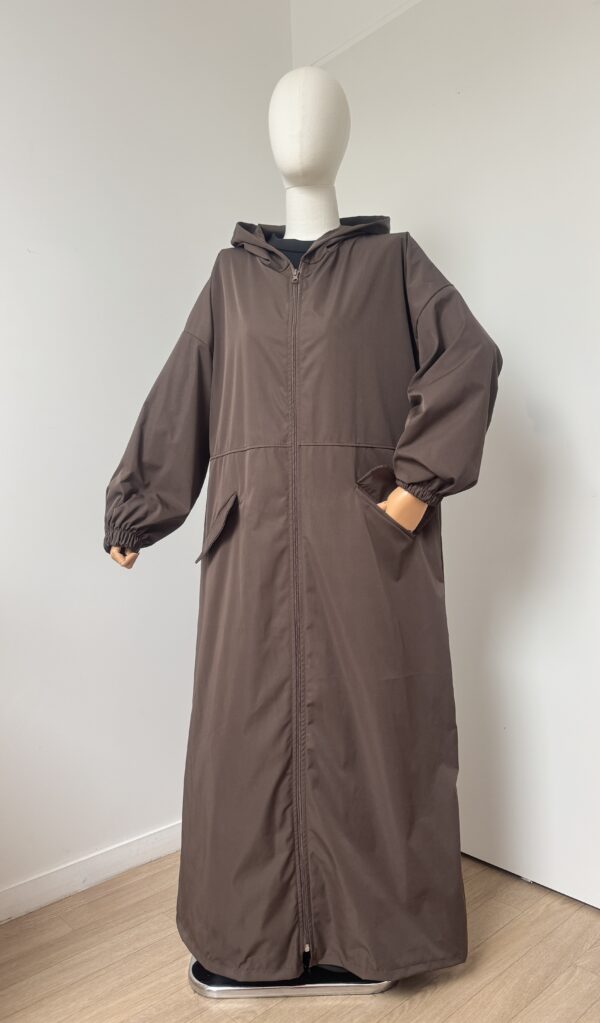 Parka longue anti_vent marron