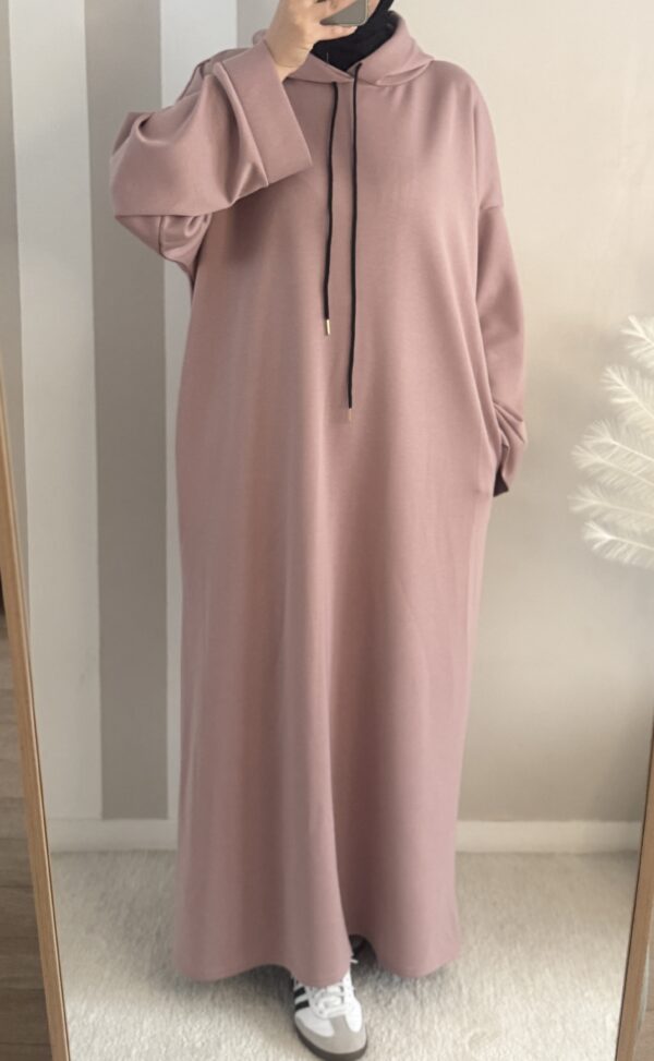 Rbe sweat-- robe jogging à capuche - comfy robe rose