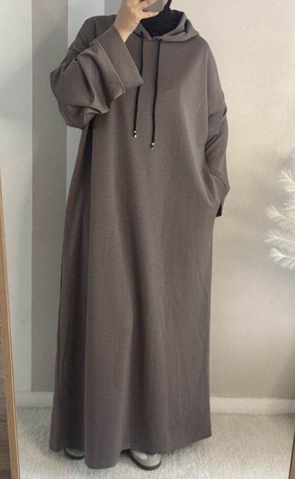 Rbe sweat-- robe jogging à capuche - comfy robe taupe