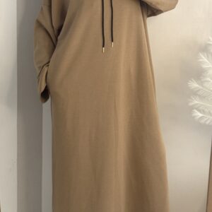 Rbe sweat-- robe jogging à capuche - comfy robe camel