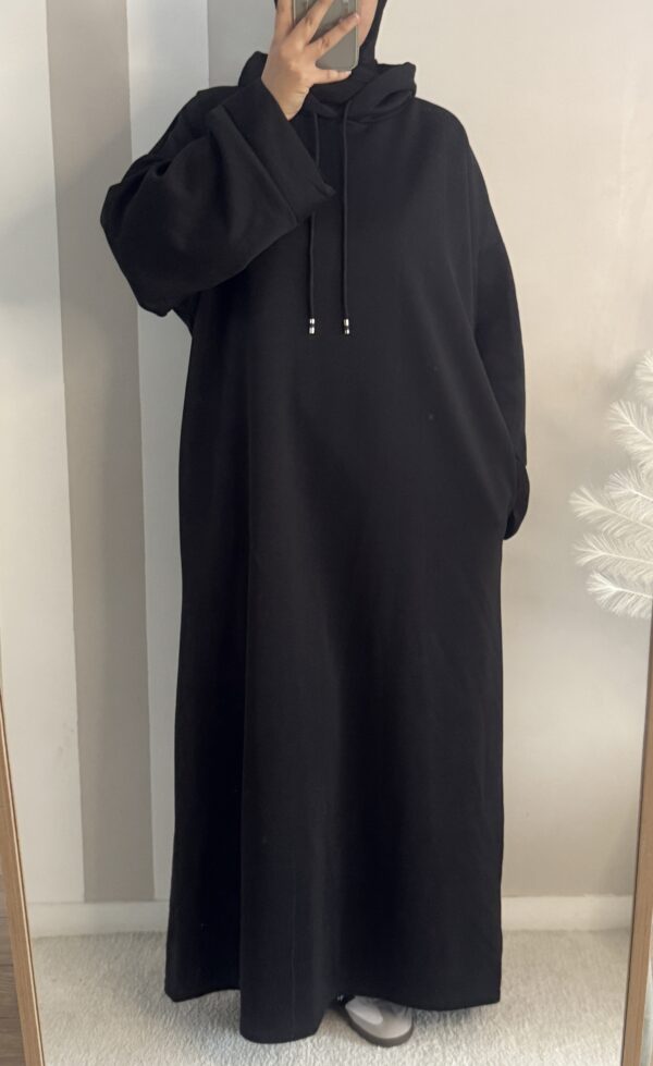Rbe sweat-- robe jogging à capuche - comfy robe noir