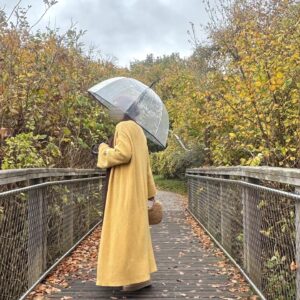 Gilet long en laine manches évasées