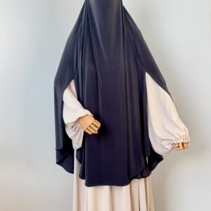 Khimar à fente jersey premium noir