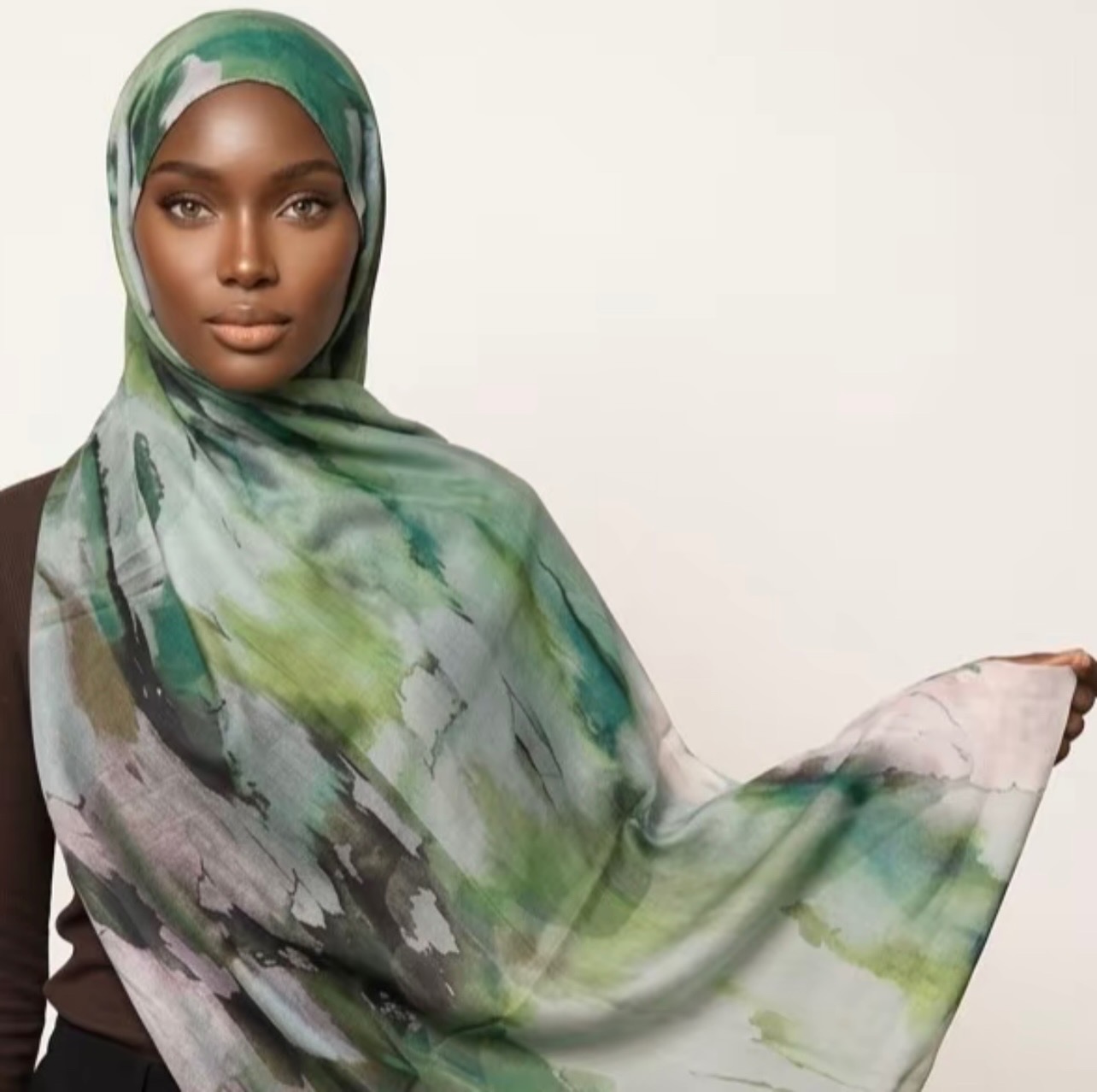 Hijab modal imprimé aquarelle