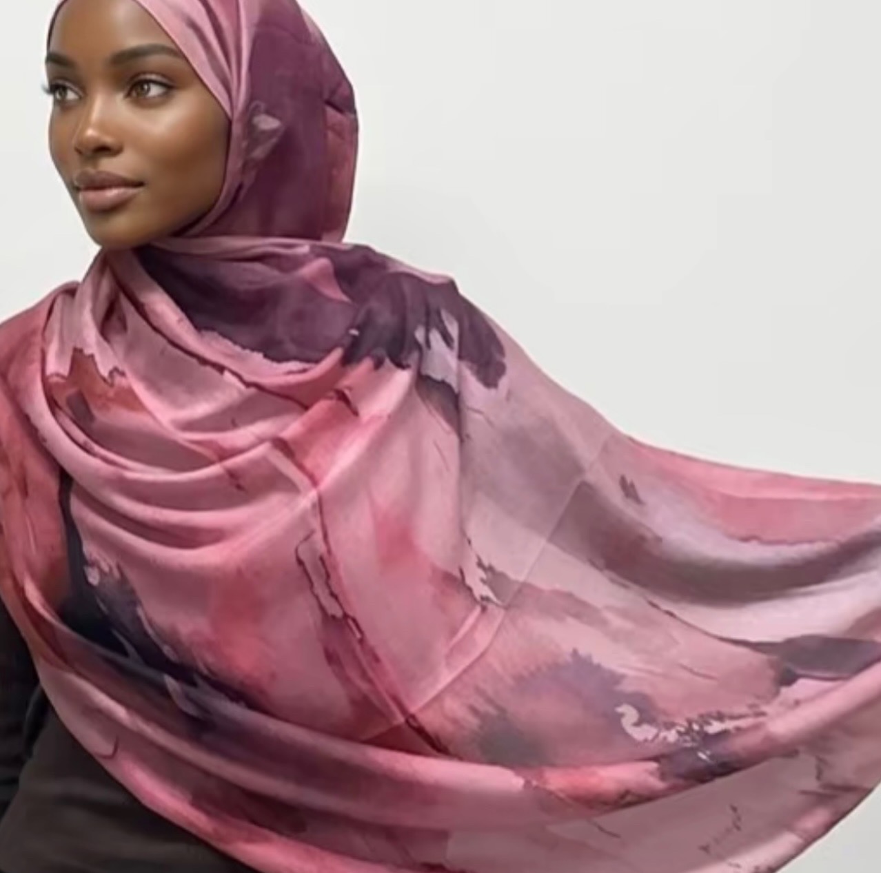 Hijab modal imprimé aquarelle