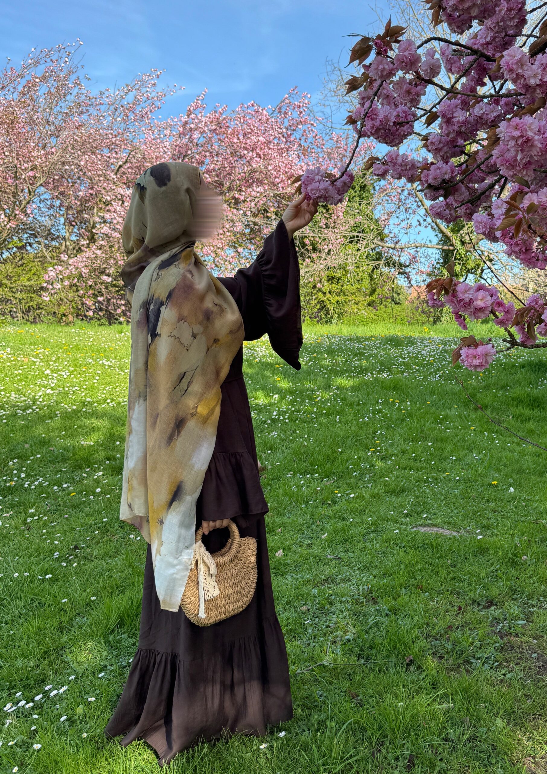 Abaya manches éventail en viscose