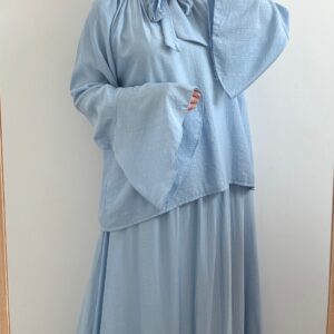 Ensemble jupe d'été en viscose bleu ciel