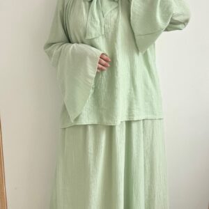 Ensemble jupe d'été en viscose pistache