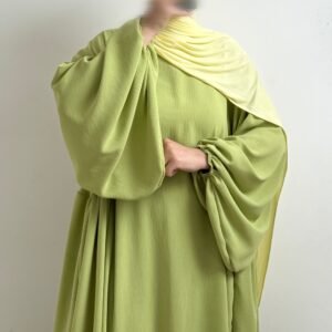 Abaya manches ballon jazz pistache