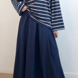 T-shirt oversize à rayures - Haut marinière coton bleu marine