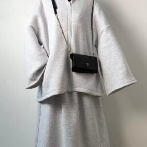 Ensemble jupe molletonné gris chiné